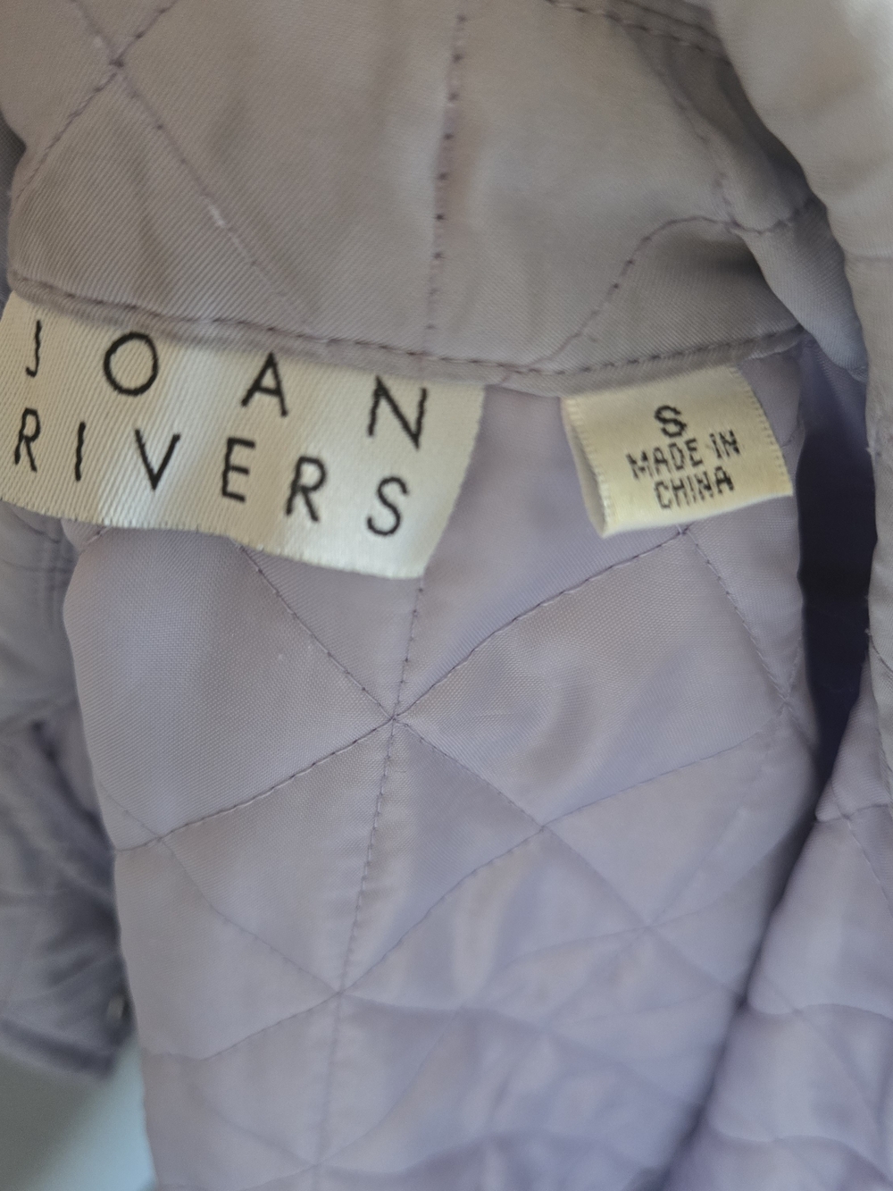 Joan Rivers Quilted Light Lavender Puffer Jacket S